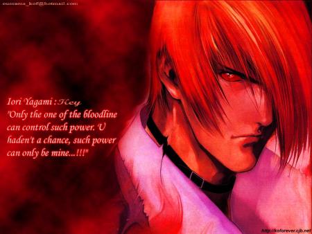 encor iori yagami mais cette foit elle en colaire